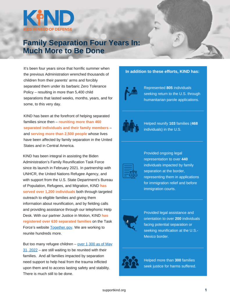 Family Separation Four Years In: Much More to Be Done - KIND